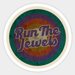 Run The Jewels - Retro Circle - DESIGN -  Vintage Sticker